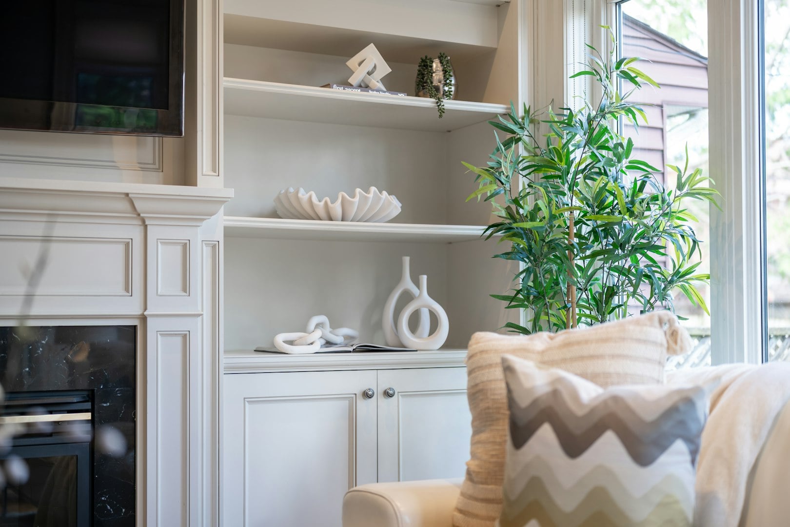 Living room shelves